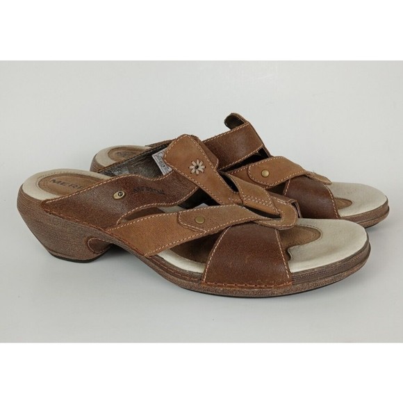 Merrell Shoes - Merrell Brown Leather Sandals Heels Slip Ons Luxe Slide Mink Womens Size 8